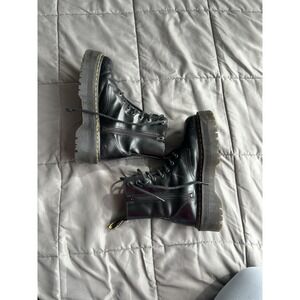 Dr. Martens Jadon Platform Leather Women's Boot - Black Size 7M